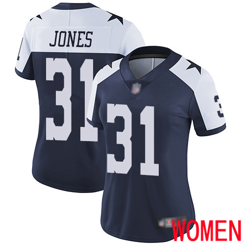 Women Dallas Cowboys Limited Navy Blue Byron Jones Alternate 31 Vapor Untouchable Throwback NFL Jersey